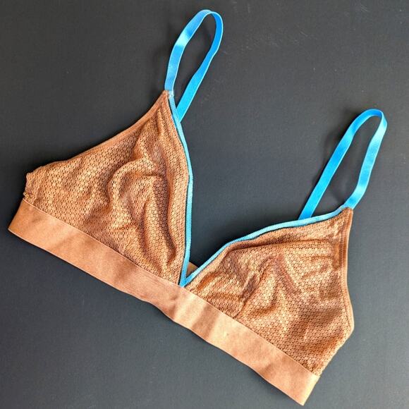 ThirdLove Modern Mesh Nude Triangle Wireless Comfy Lounge Bralette Bra - Picture 1 of 5